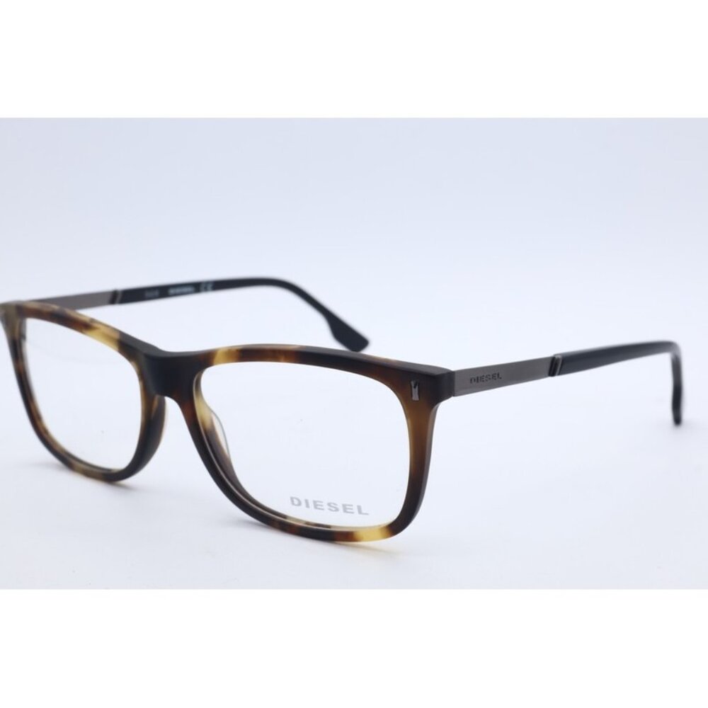 Diesel DL 5199 055 Rectangle Dark Tortoiseshell Eyeglasses Clear Lenses 53mm